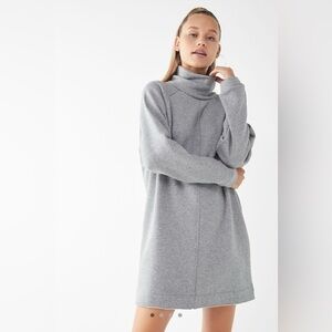 UO Grey Turtleneck Sweatshirt Dress